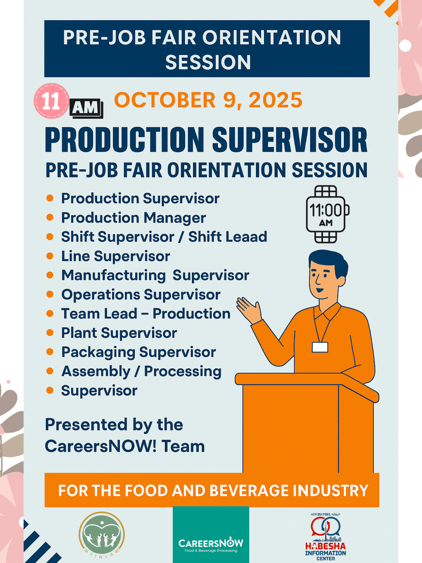Join us for a Pre-Job Fair Orientation Session on October 9 at 11:00 AM  