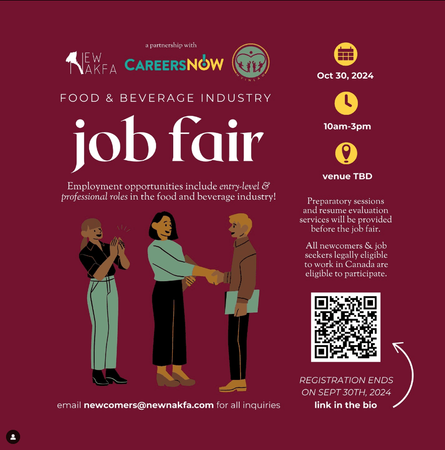 Food & Beverage Industry job fair flyer with event details for October 30, 2024.